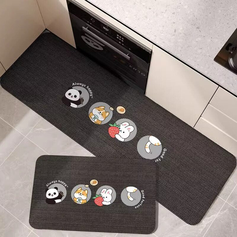 Playful Dog-Themed Kitchen Mat