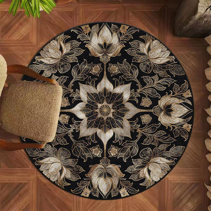 Floral Pattern Round Area Rug Kalsten