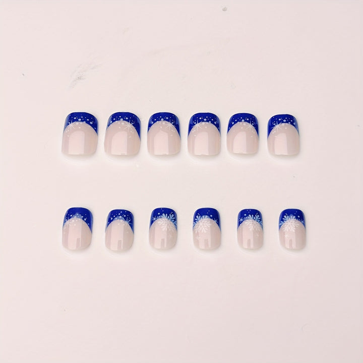 Glittering artificial nails in winter snowflake design Kalsten