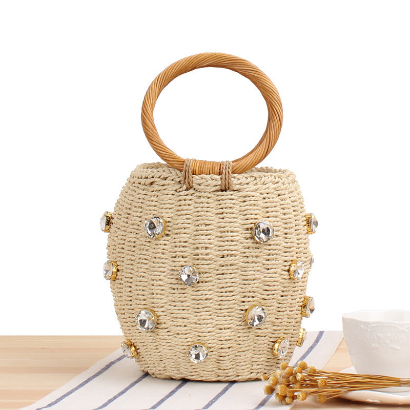 Fashionable basket bag with sparkling details Kalsten
