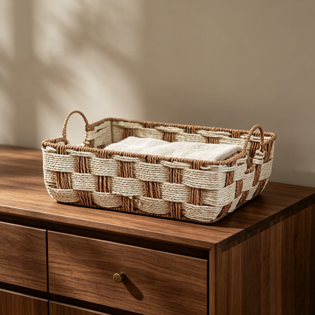 Storage basket made of woven material Kalsten