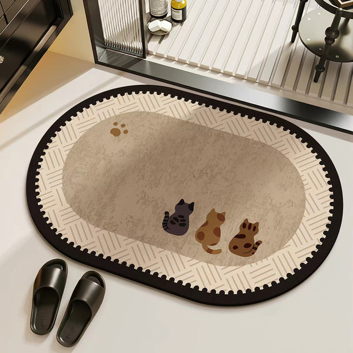 Cat-Themed Decorative Floor Mat