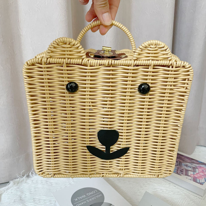 Women Handmade Basket Bag in Bear Design Kalsten