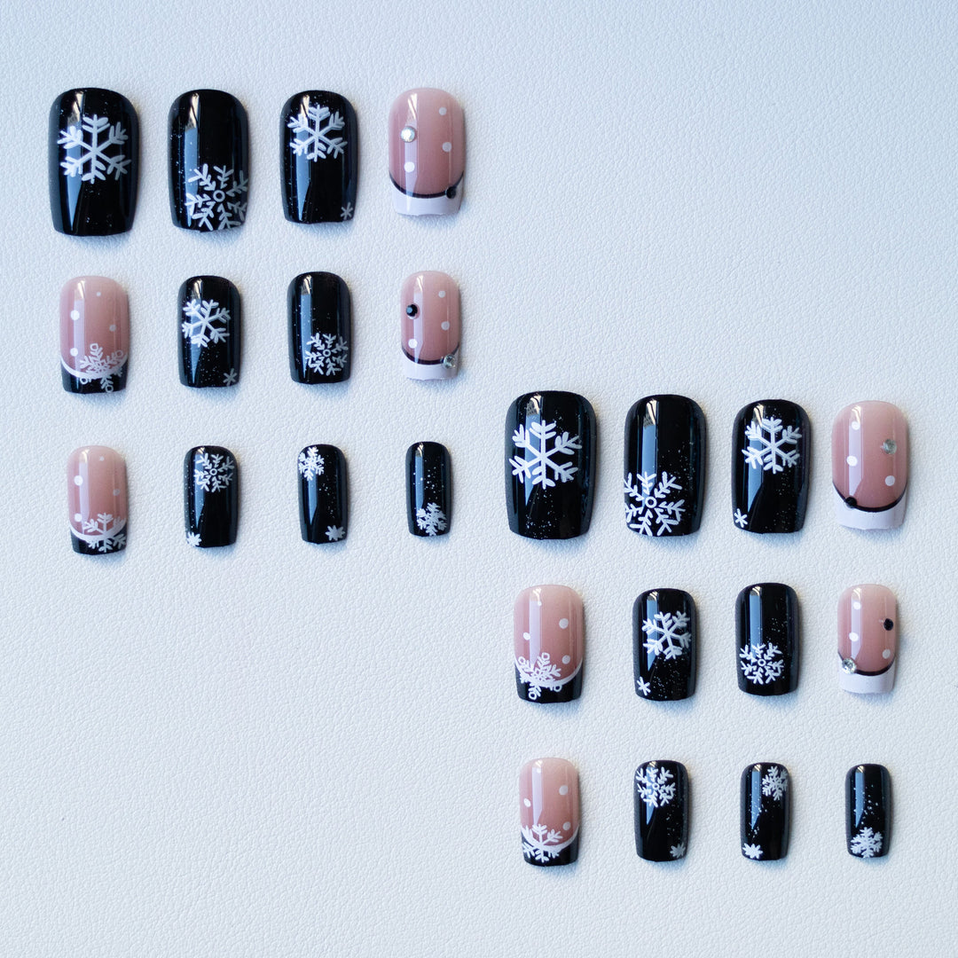 Snowflake-Inspired Acrylic Nail Art Set