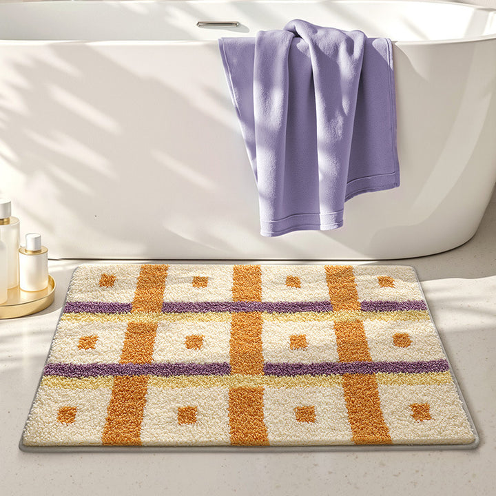Plush Striped Bath Mat Kalsten