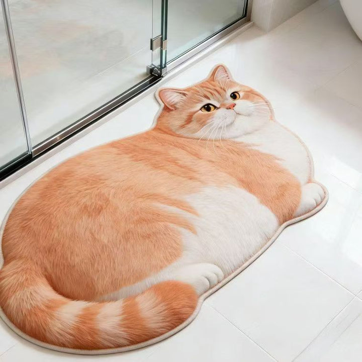 Plush Cat-Shaped Bath Mat