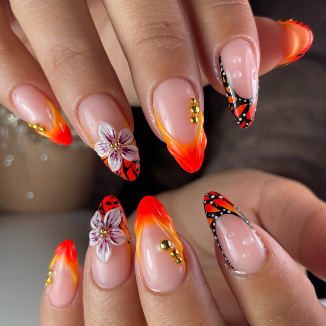 Artistic Floral Flame Nail Art Set Kalsten