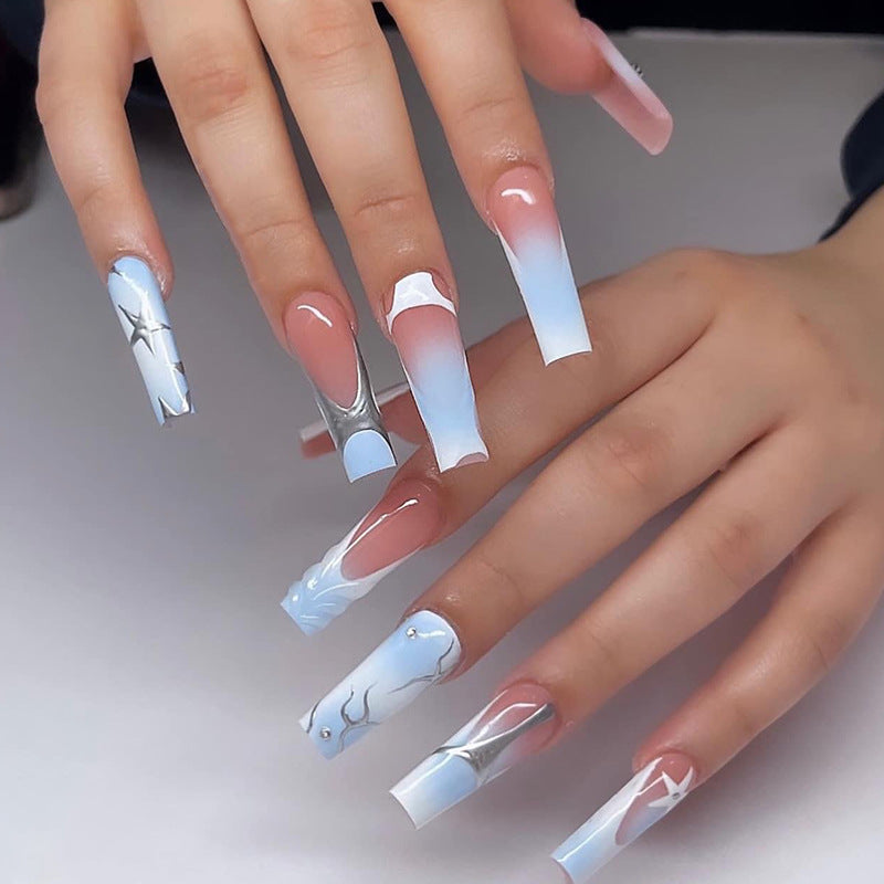 Artistic Nail Tips with Maritime Design Kalsten