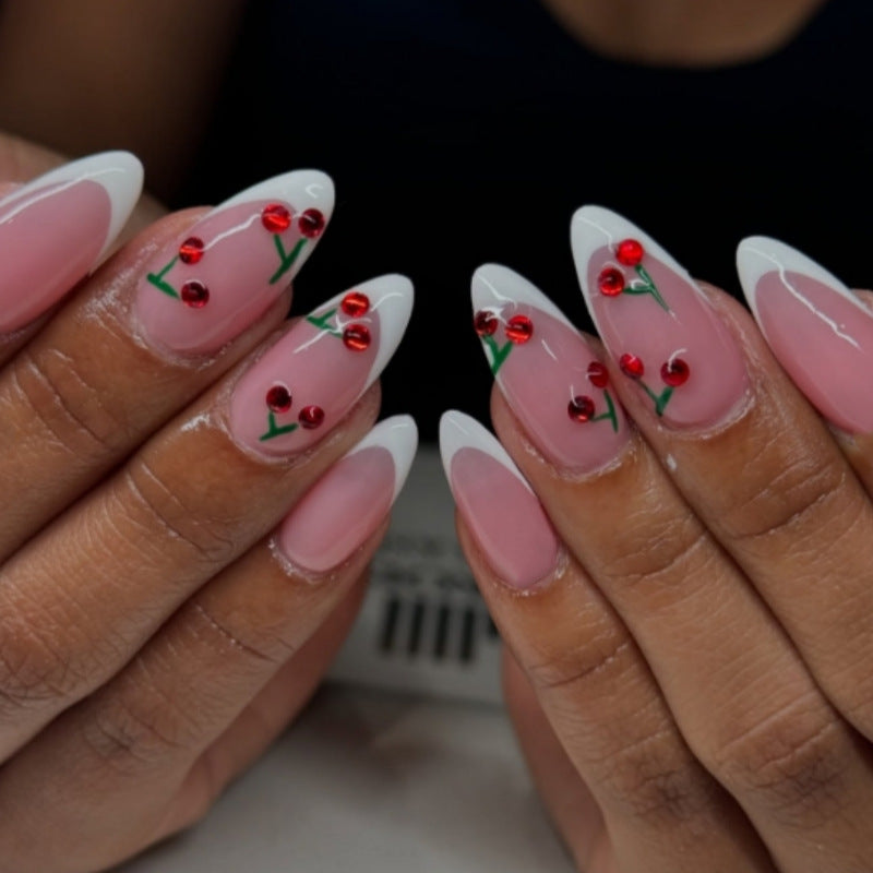 Elegant Cherry Blossom Press-On Nail Art Kalsten