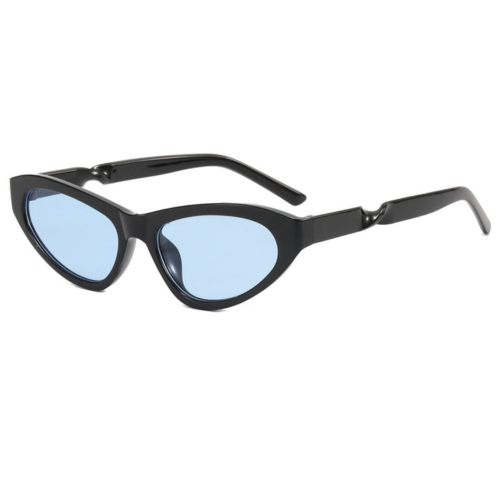 Cat-Eye Design Sunglasses with Blue Lenses
