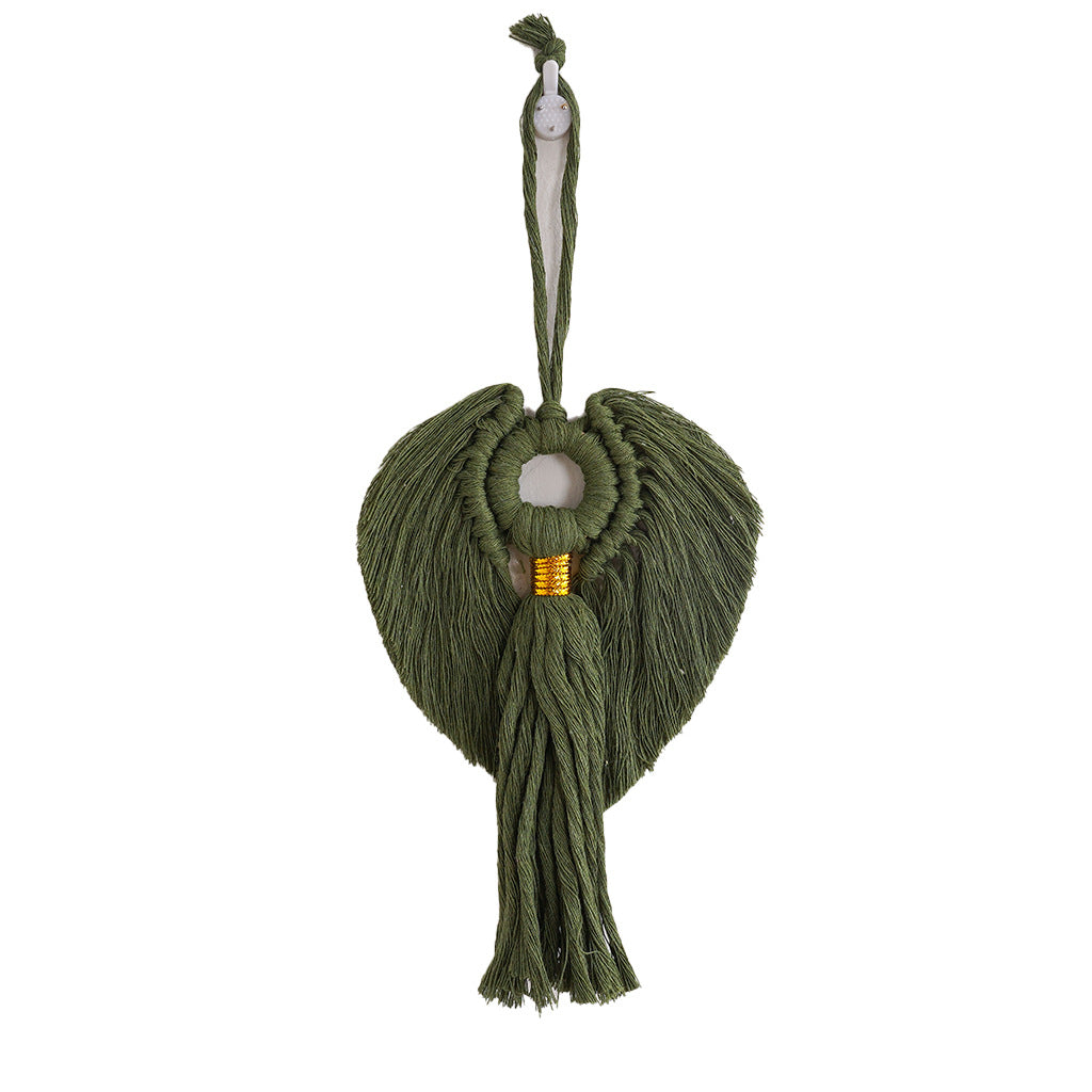 Macramé Decorative Wall Hanging with Circular Wooden Ring Kalsten