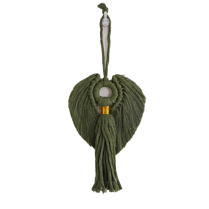 Macramé Decorative Wall Hanging with Circular Wooden Ring Kalsten