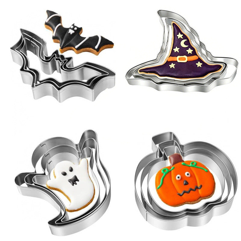 Pumpkin cookie cutter set made of stainless steel food safe with smooth edges