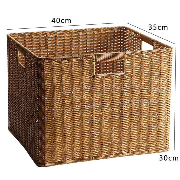 Handcrafted Rectangular Wicker Storage Bin Kalsten