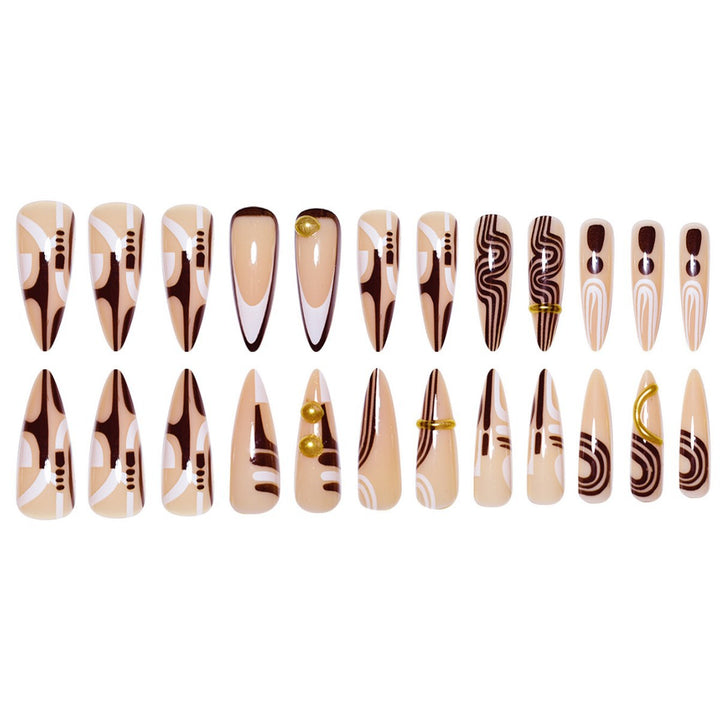 Decorative Stiletto Press-On Nail Art Extensions Kalsten