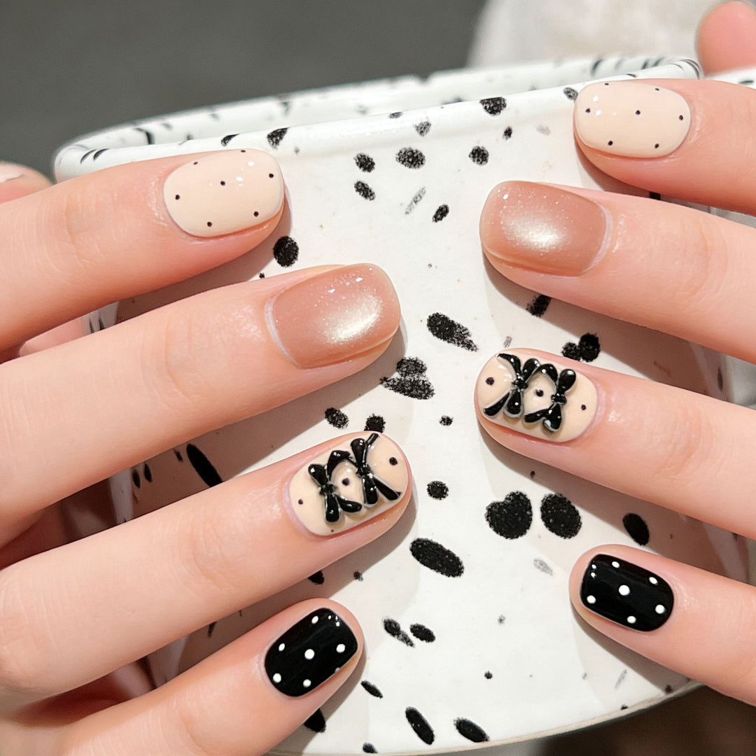 Elegant Decorative Press-On Nail Extensions with Pearls Kalsten