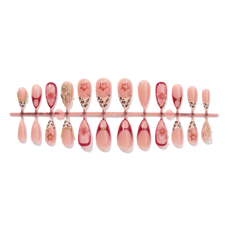 Art nail set with luxurious floral 3D decorations Kalsten