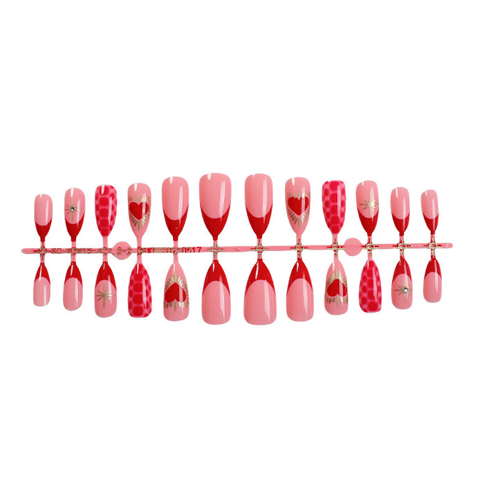 Heart-Themed Decorative Press-On Nails Kalsten