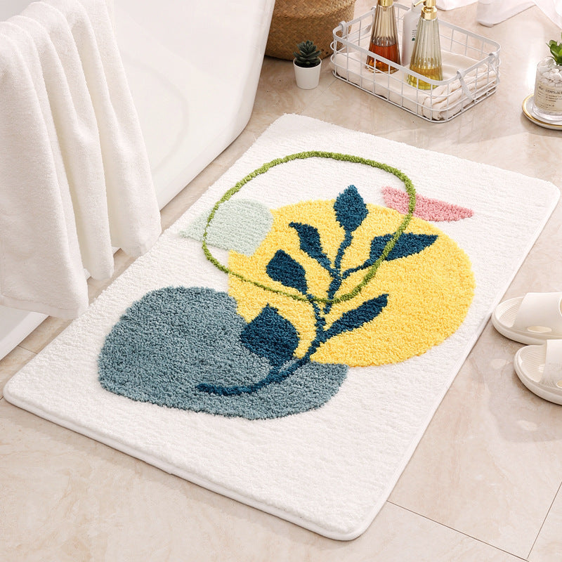 Soft Plush Leaf-Design Bath Mat