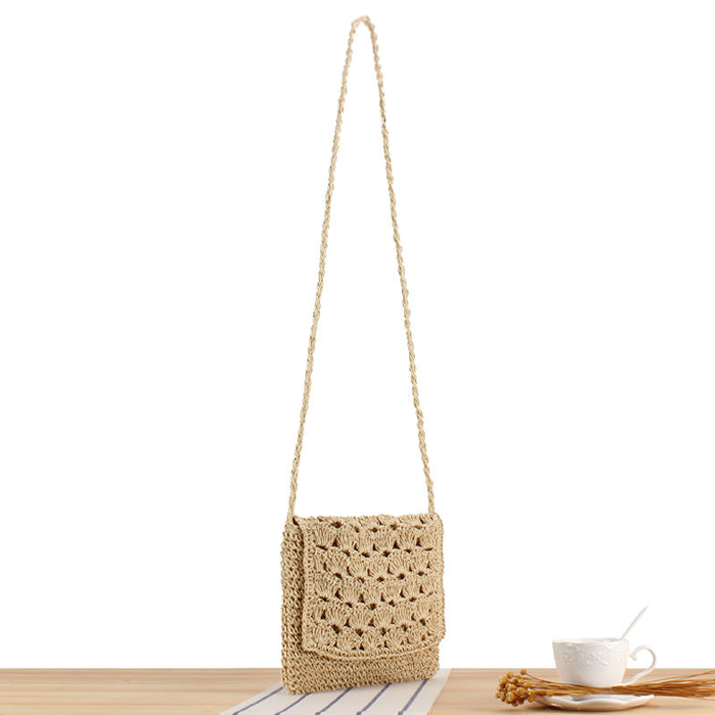 Hand-knotted shoulder bag in modern wicker pattern Kalsten