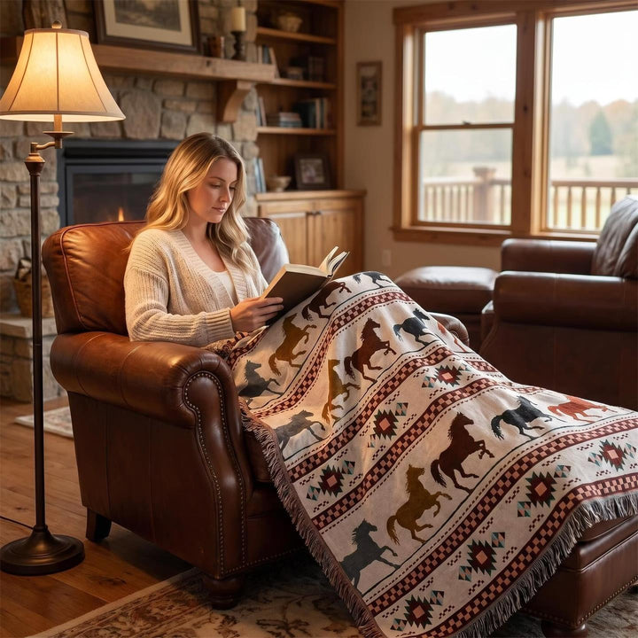 Decorative Horse-Themed Tapestry