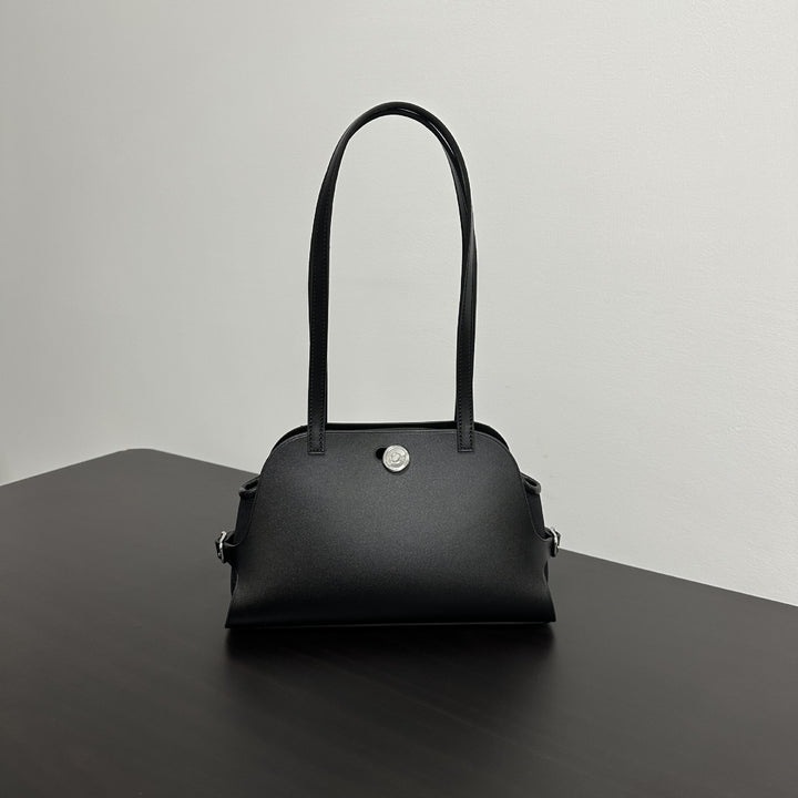 Structured Dome Tote with Long Double Shoulder Straps