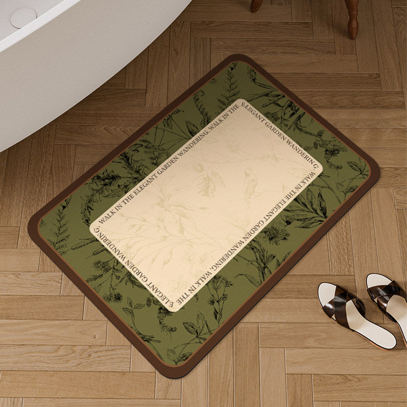 Oval Botanical Floor Mat