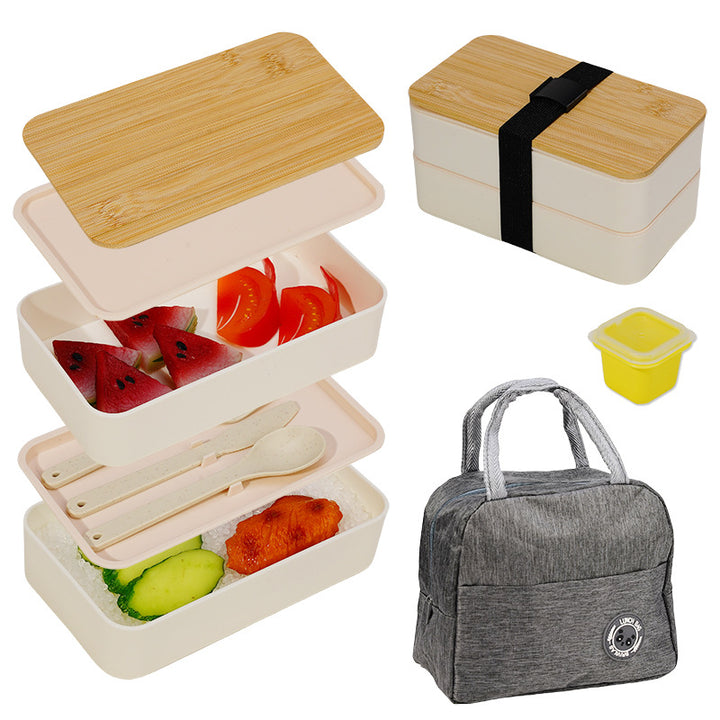 Multi-Layered Bamboo Lunch Container