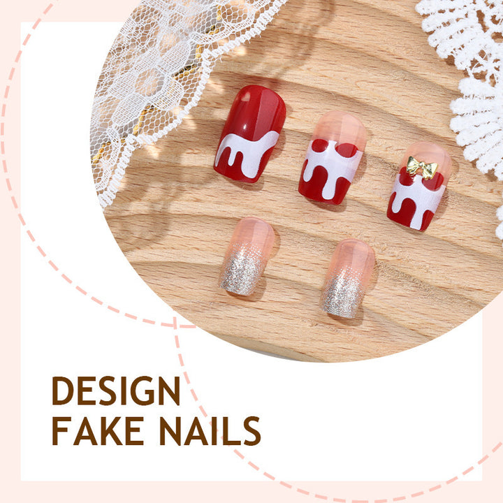 Creative nail art set with playful icing design Kalsten