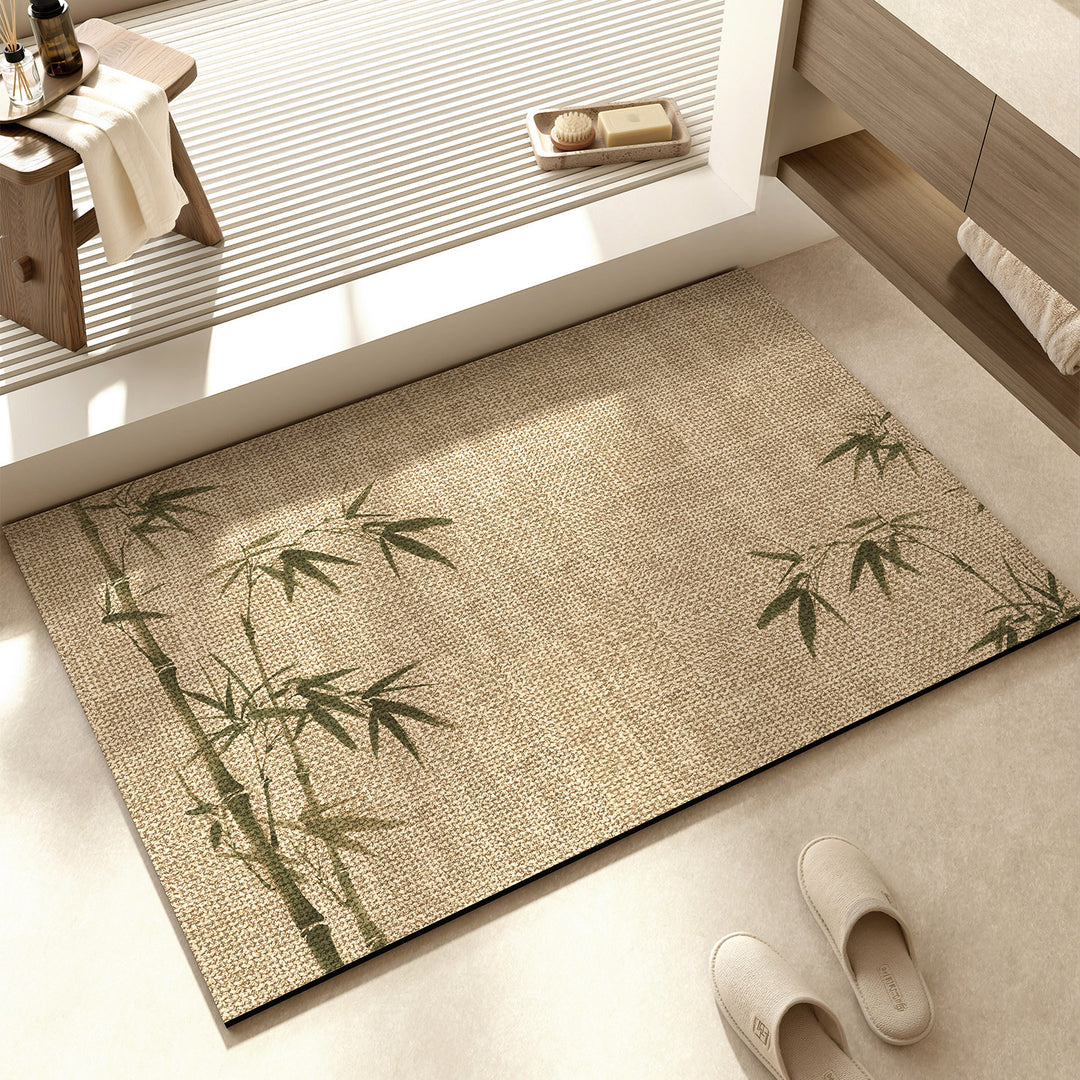 Decorative Floral Pattern Bath Mat