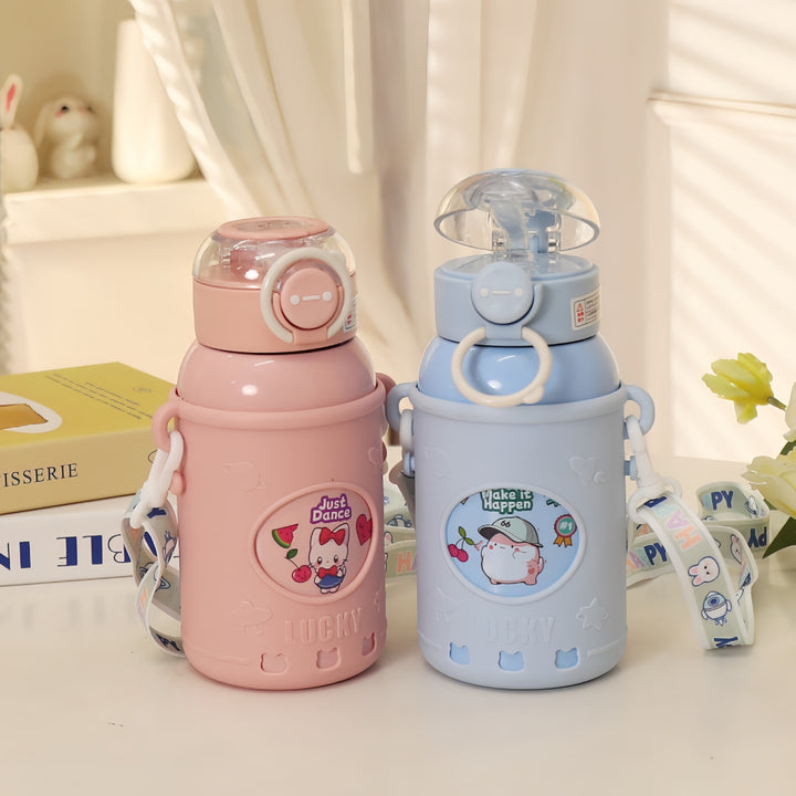 Ladies Insulated Drink Bottle with Practical Carry Strap and Cute Panda Design Kalsten