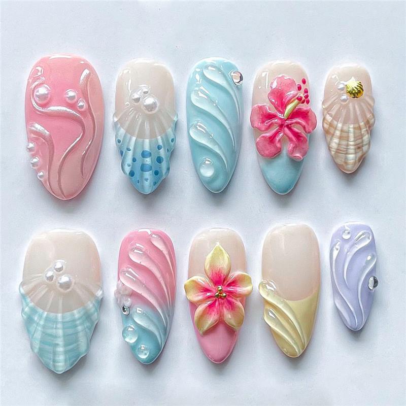 Artistic Sea-Inspired Shell Nail Art Set Kalsten