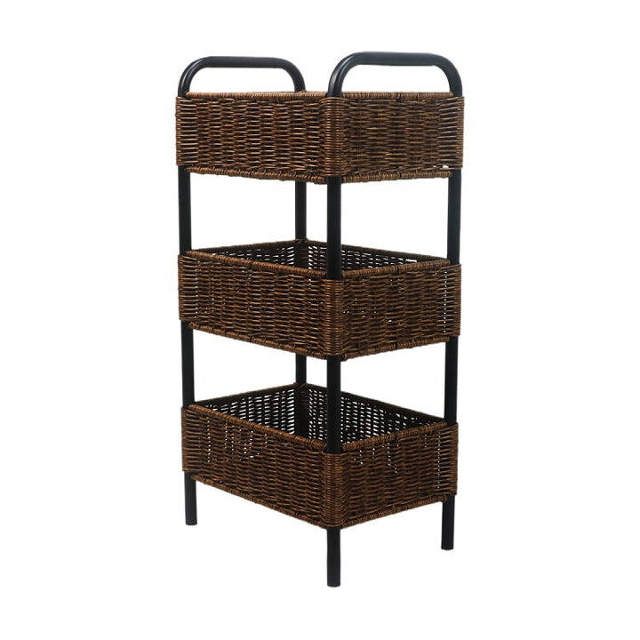 Multi-Tier Woven Storage Organizer with Metal Frame Kalsten