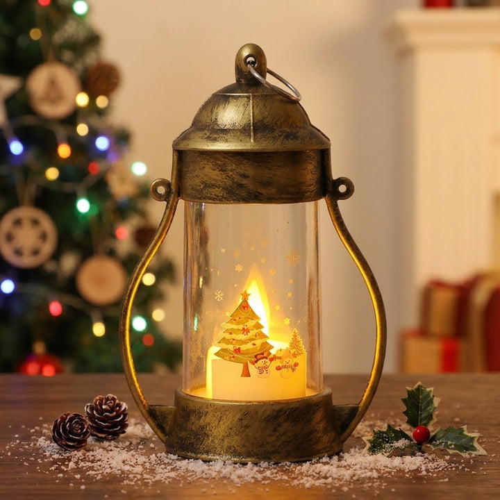 LED Decorative Lantern with Christmas Design