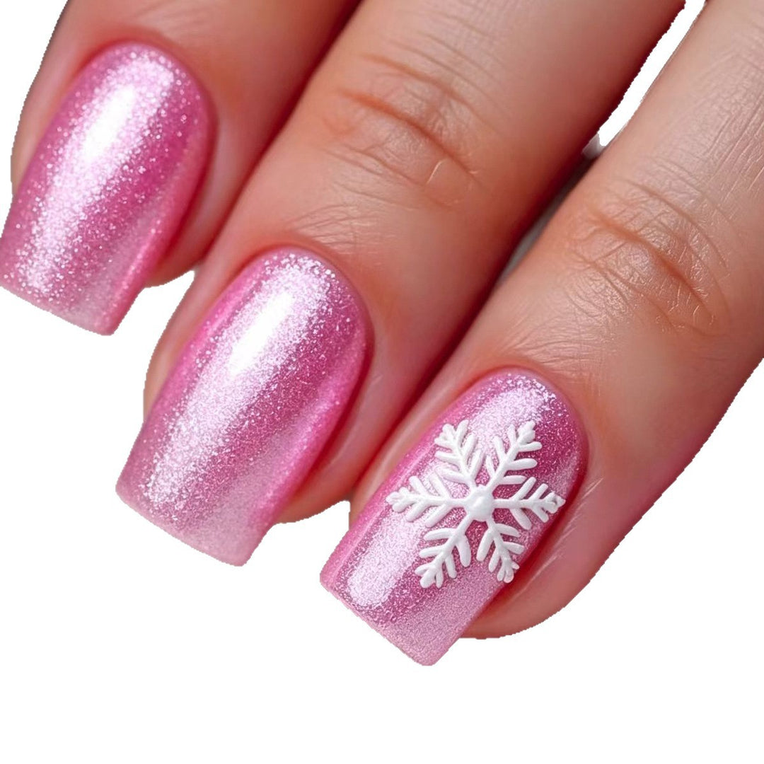 Creative Nail Art with Festive Snowflake Design Kalsten