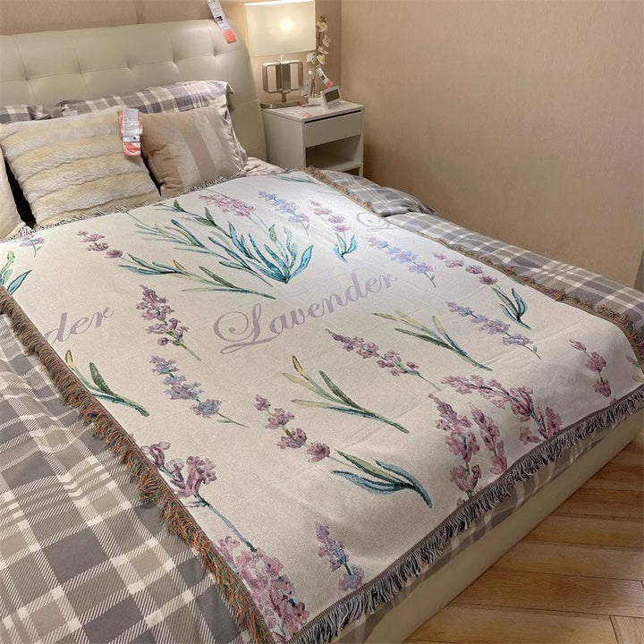 Floral Patterned Sofa Throw Blanket