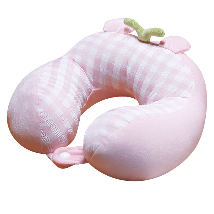 Plush slippers with memory sole and checkered lining in cute pig design