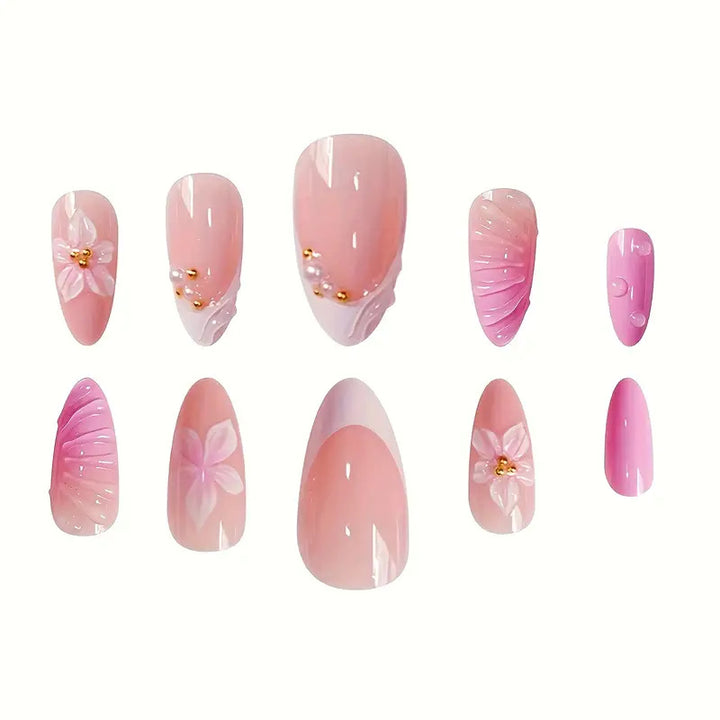 Artistic Floral Design Press-On Nail Set Kalsten