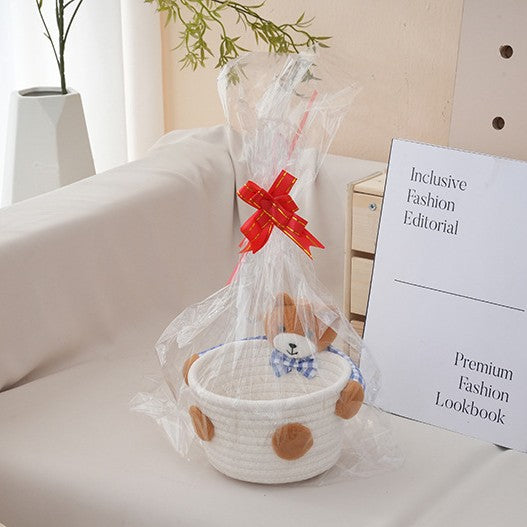 Cozy storage basket with bear motif Kalsten