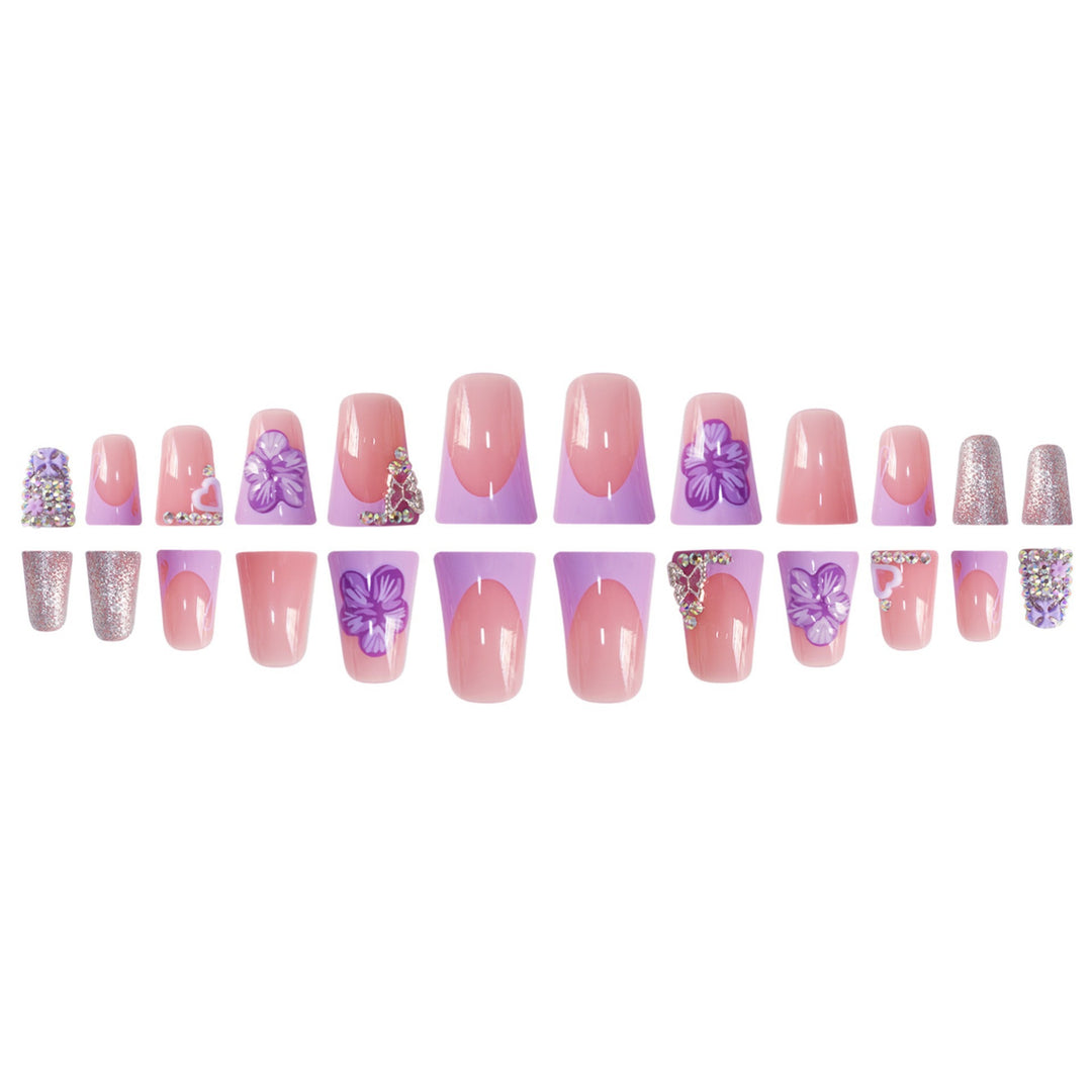 Floral Embellished Press-On Nail Set Kalsten
