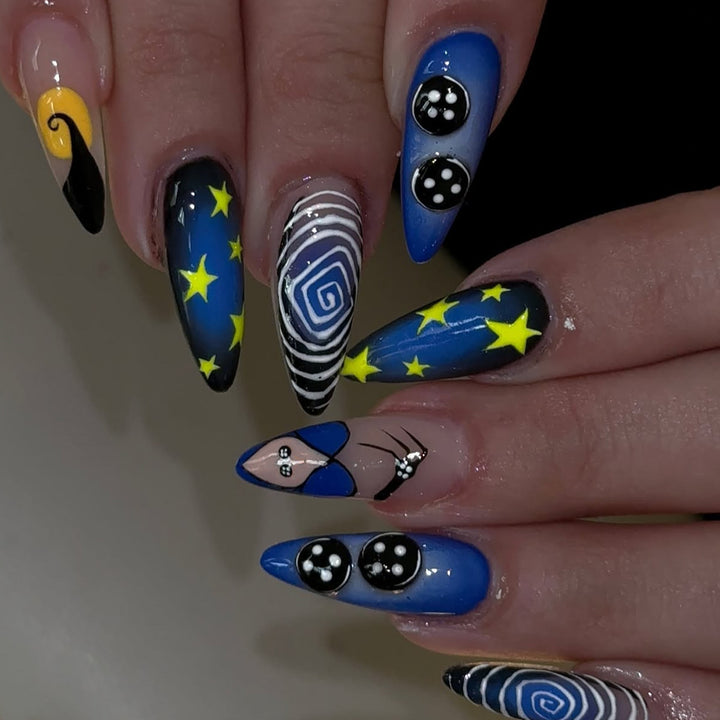 Artificial nails with creative galaxy designs Kalsten