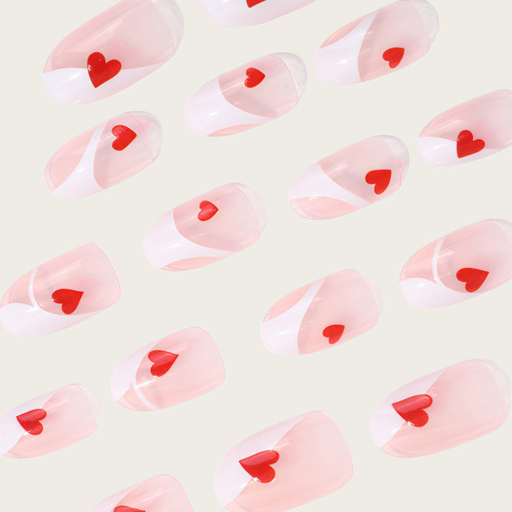 Artificial nails with romantic heart design Kalsten