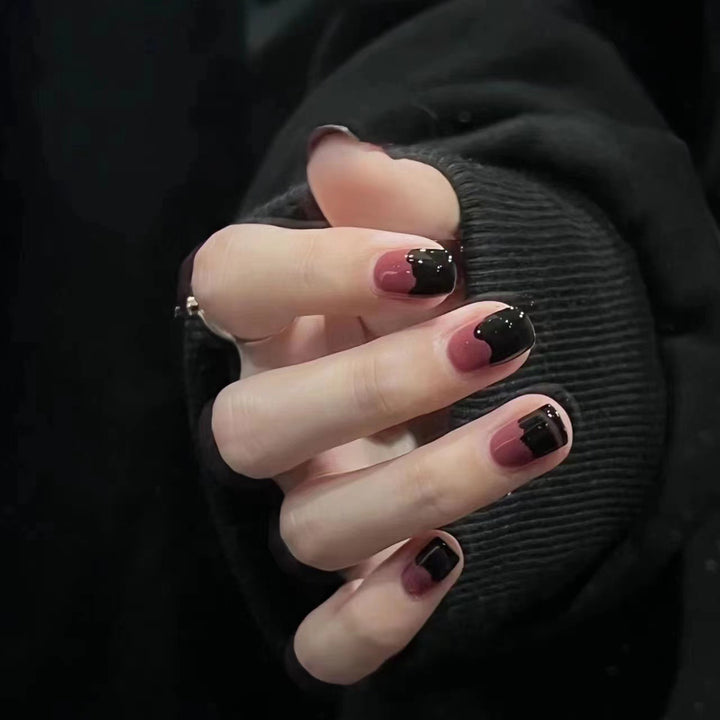 Artistic Dual-Tone Press-On Nail Set