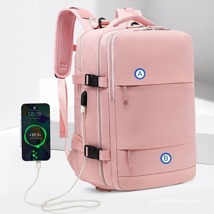 Multifunctional backpack with integrated USB port and separate compartment for shoes Kalsten
