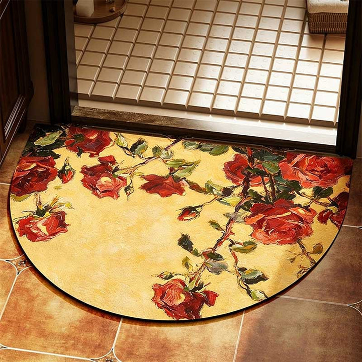 Decorative Floral Print Doormat