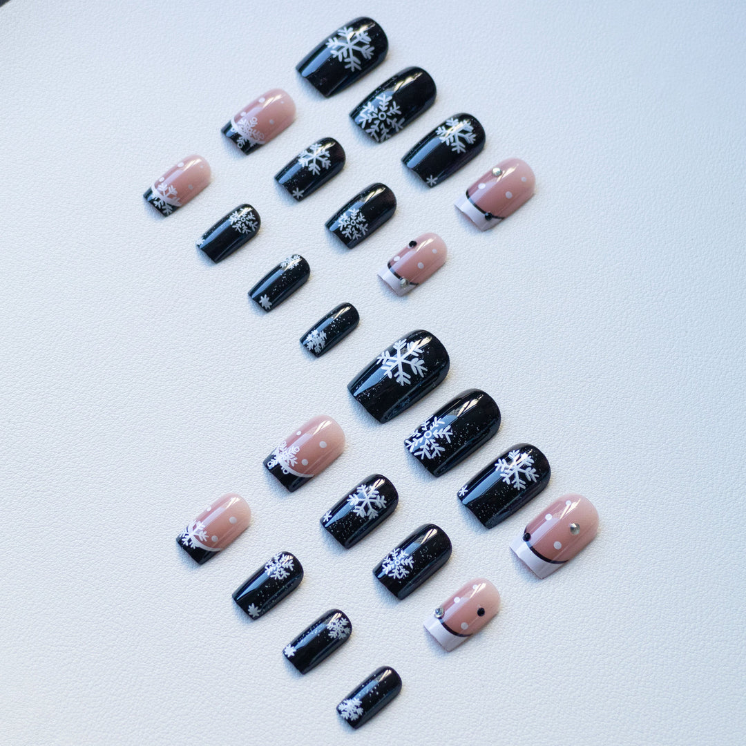 Snowflake-Inspired Acrylic Nail Art Set
