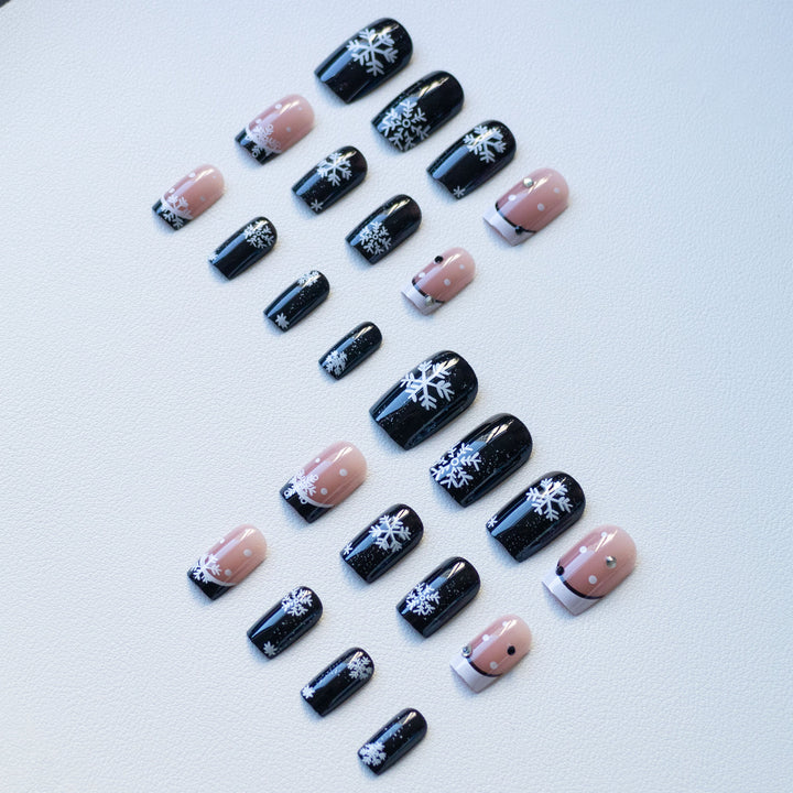 Snowflake-Inspired Acrylic Nail Art Set