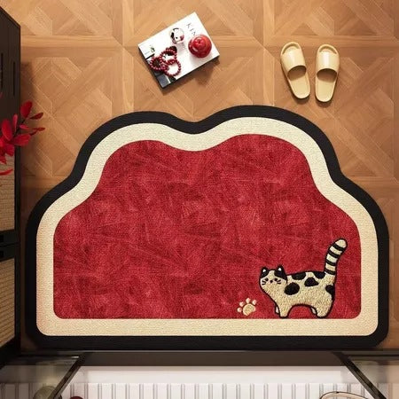 Decorative Cat Themed Plush Bath Mat