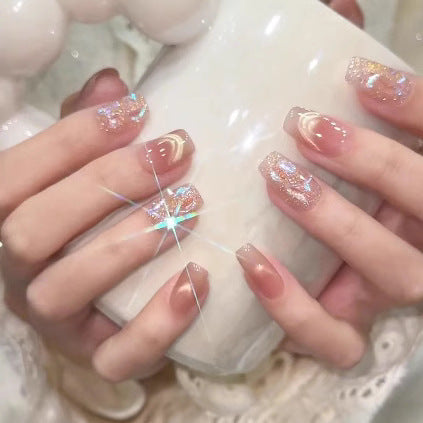 Elegant Glittery Long-Lasting Press-On Nails Kalsten