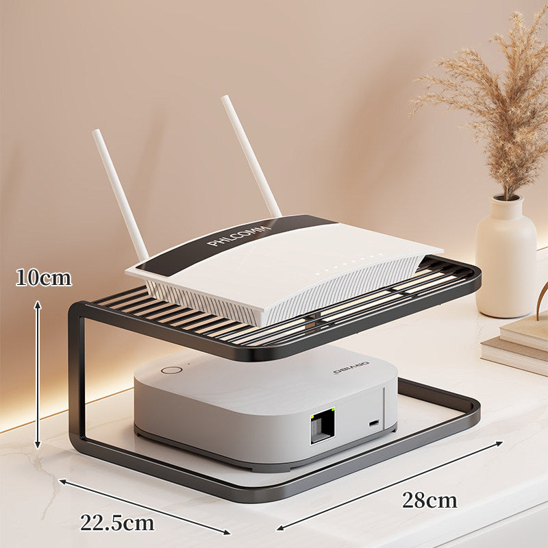Ventilated Desktop Router and Modem Stand Organizer